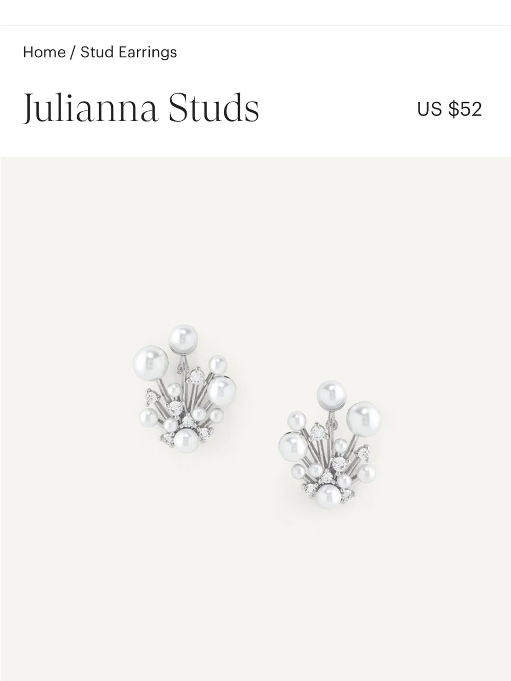 Julianna White Pearl Cluster Stud Earrings